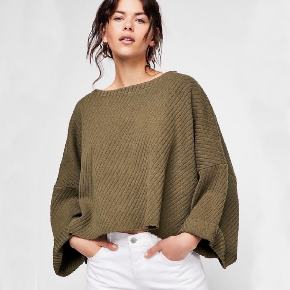 Free People Oversized Cropped Sweater